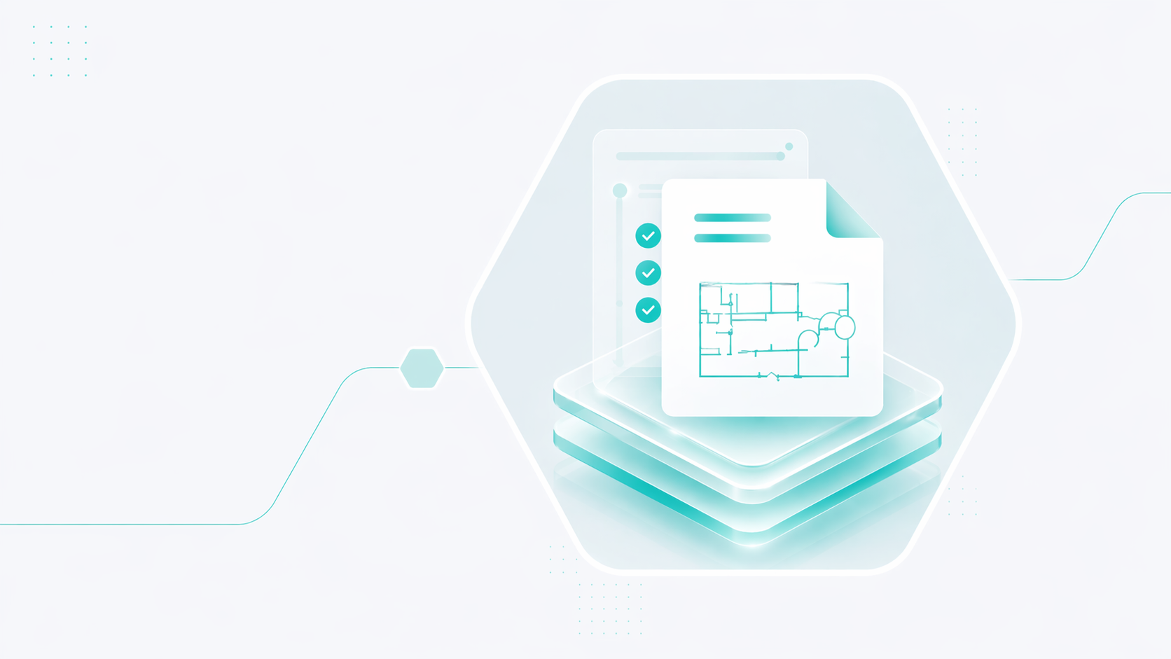Plant drawing and controlled information checklist in the K&M turquoise visual style